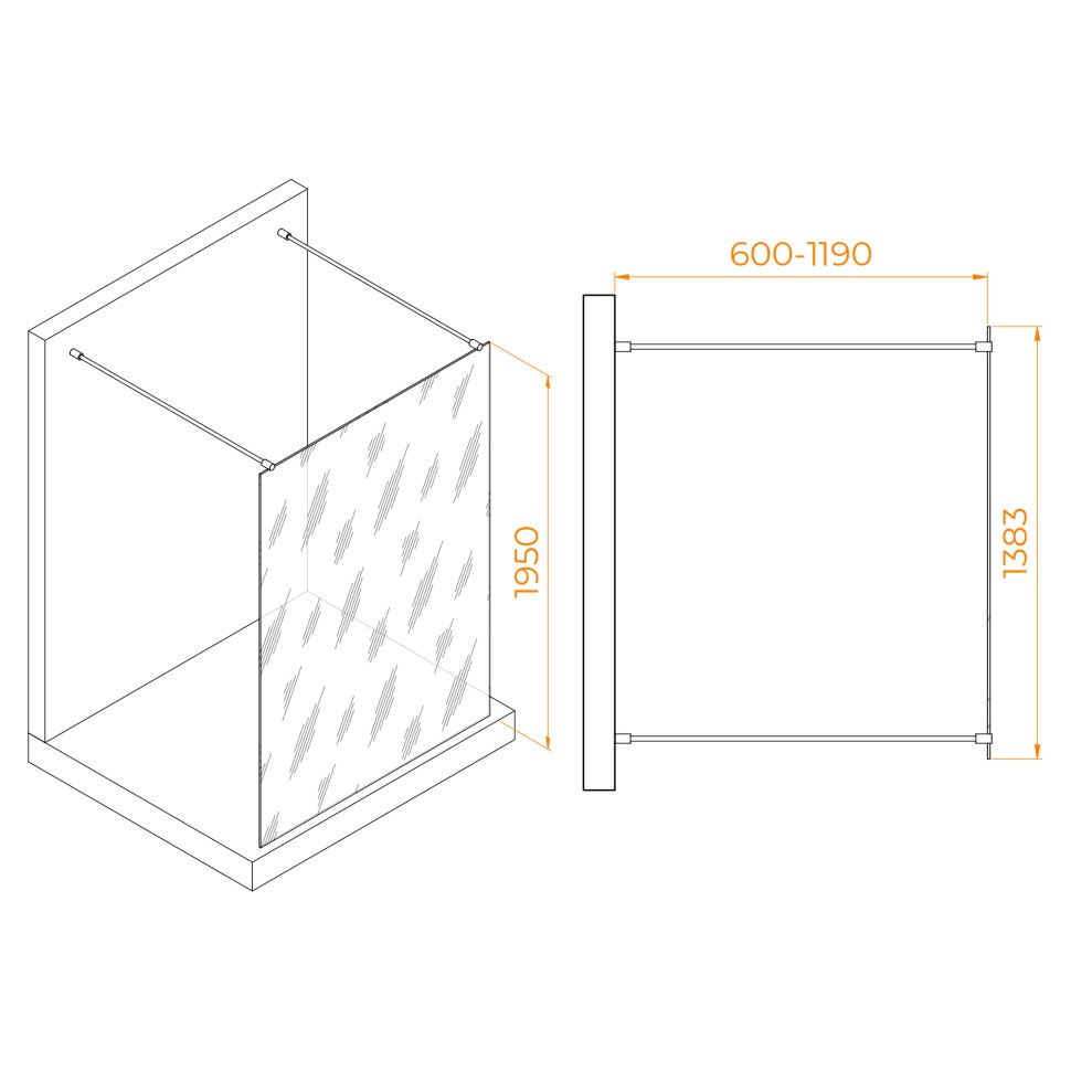 Душевая перегородка RGW WA-016B (Прозрачное, 1400)