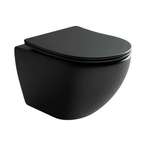 Подвесной унитаз Metropol Rimless черный матовый