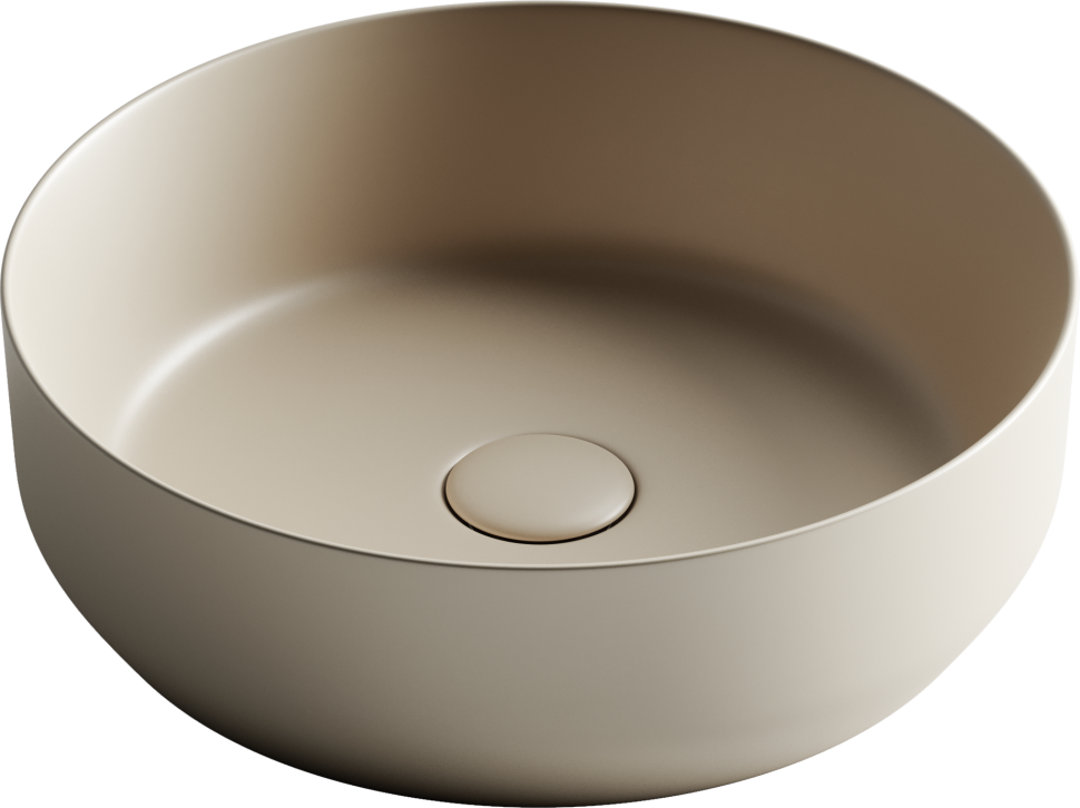 Умывальник чаша накладная круглая (цвет Капучино Матовый) Element 390x390x120мм