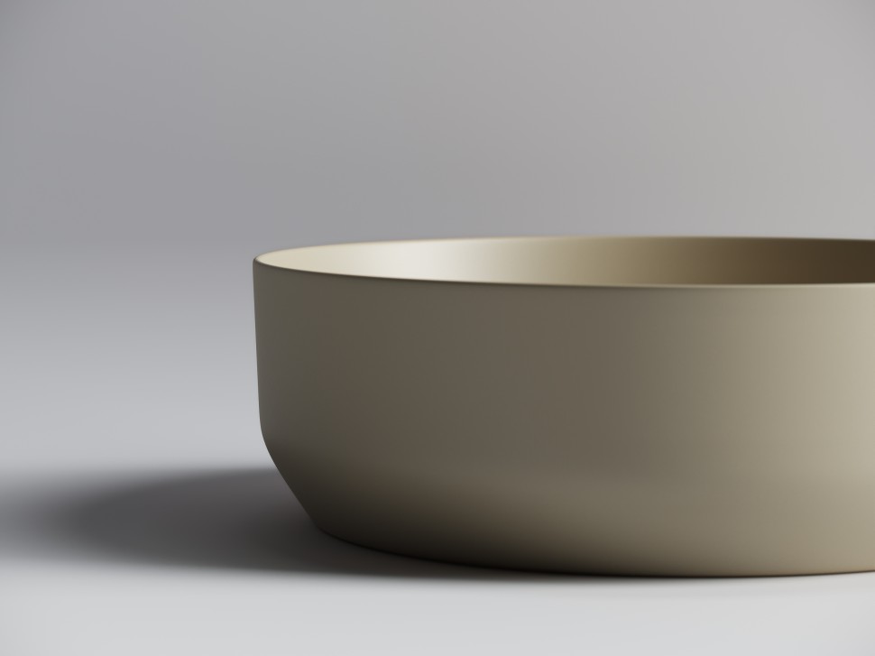 Умывальник чаша накладная круглая (цвет Капучино Матовый) Element 390x390x120мм