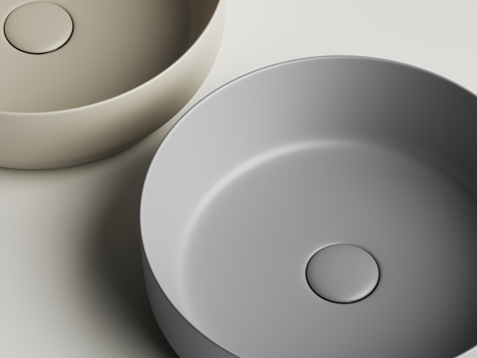 Умывальник чаша накладная круглая (цвет Капучино Матовый) Element 390x390x120мм