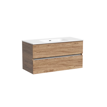 Тумба подвесная SANCOS Urban 990х450х550, c двумя ящиками оснащенными доводчиками, дуб чарльстон , арт. UR100ECH