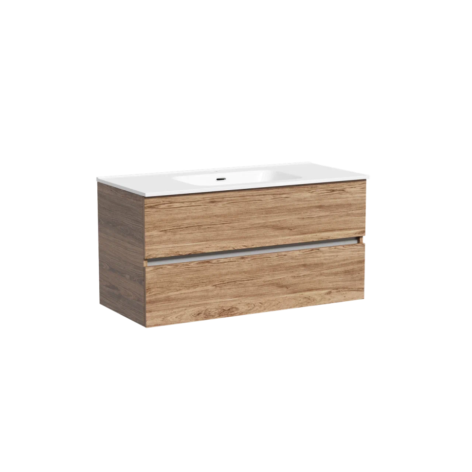 Тумба подвесная SANCOS Urban 990х450х550, c двумя ящиками оснащенными доводчиками, дуб чарльстон , арт. UR100ECH