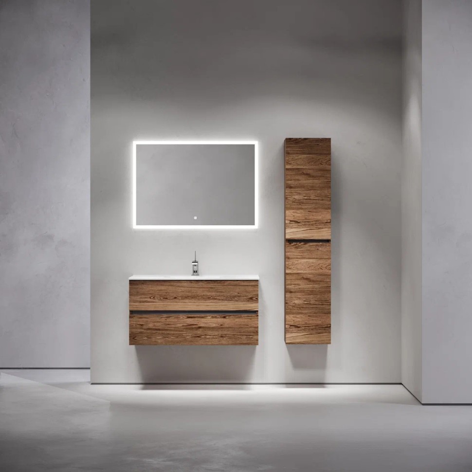 Тумба подвесная SANCOS Urban 990х450х550, c двумя ящиками оснащенными доводчиками, дуб чарльстон , арт. UR100ECH