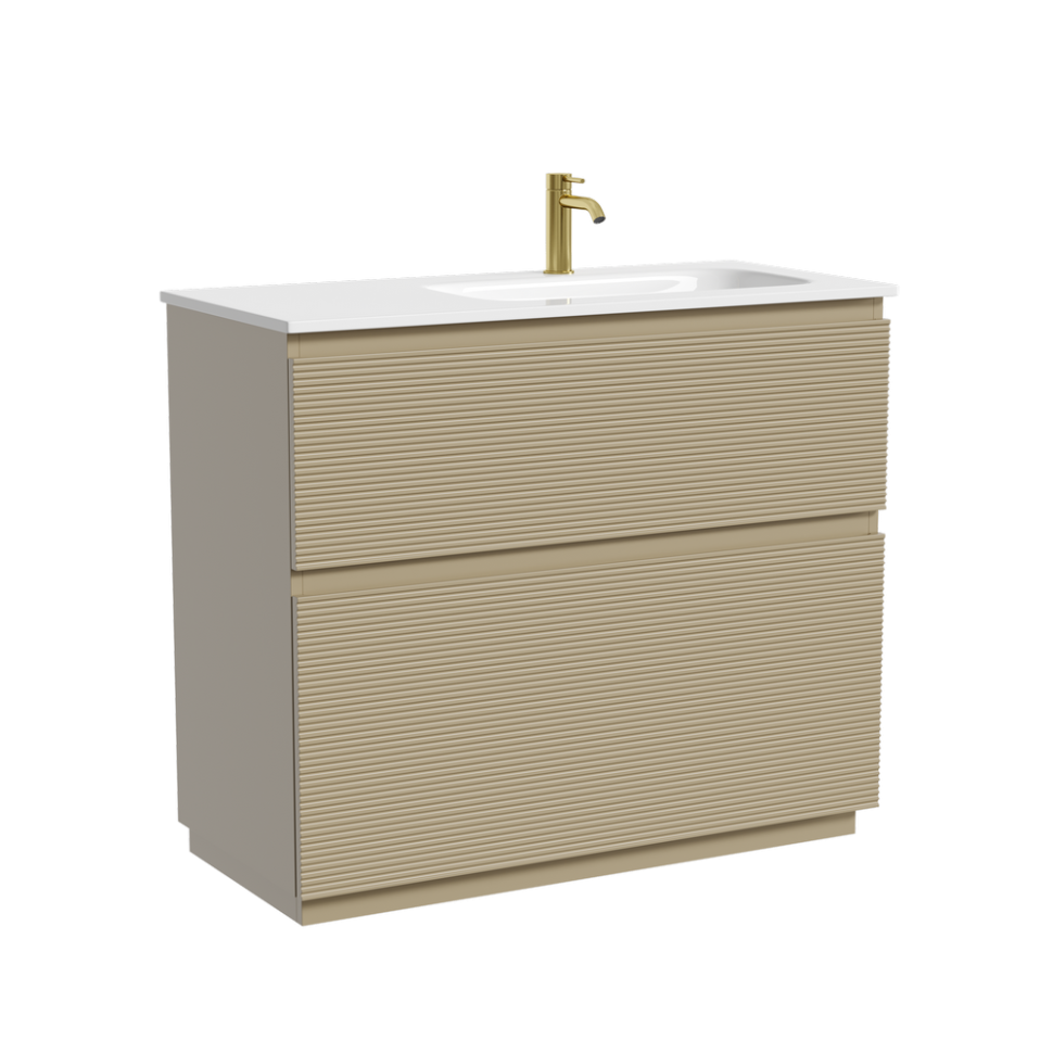 Тумба напольная SANCOS Folk Floor правая 995х445х850, c двумя ящиками оснащенными доводчиками, Капучино, арт.FL100FRCP