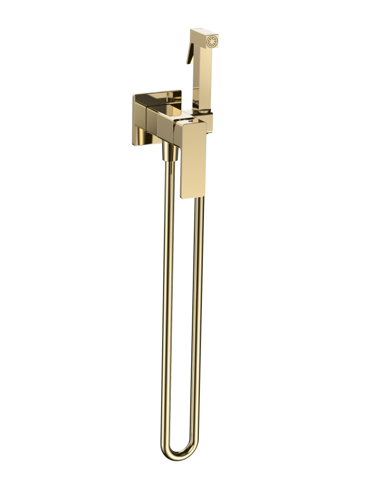 AQM6817GG Savona Готовый комплект гигиенического душа (скрытый монтаж, латунная лейка), золото