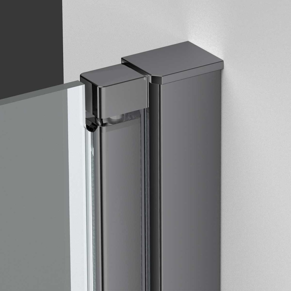 Душевая дверь Alpha VDP-3AL700CLGM, вороненая сталь, стекло прозрачное