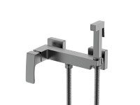 Смеситель Raglo настенный с гигиеническим душем графит