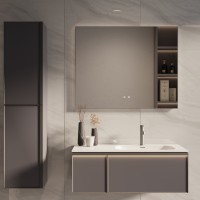 База под раковину Vincea  Elise 1000 подвесная, правая, 2 выкатных ящика soft close, серый матовый