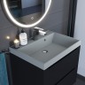 Раковина для ванной 60 см, Uperwood Classic Quartz, кварцевая, серая матовая, платина