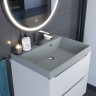 Раковина для ванной 60 см, Uperwood Classic Quartz, кварцевая, серая матовая, платина