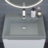 Раковина для ванной 60 см, Uperwood Classic Quartz, кварцевая, серая матовая, платина