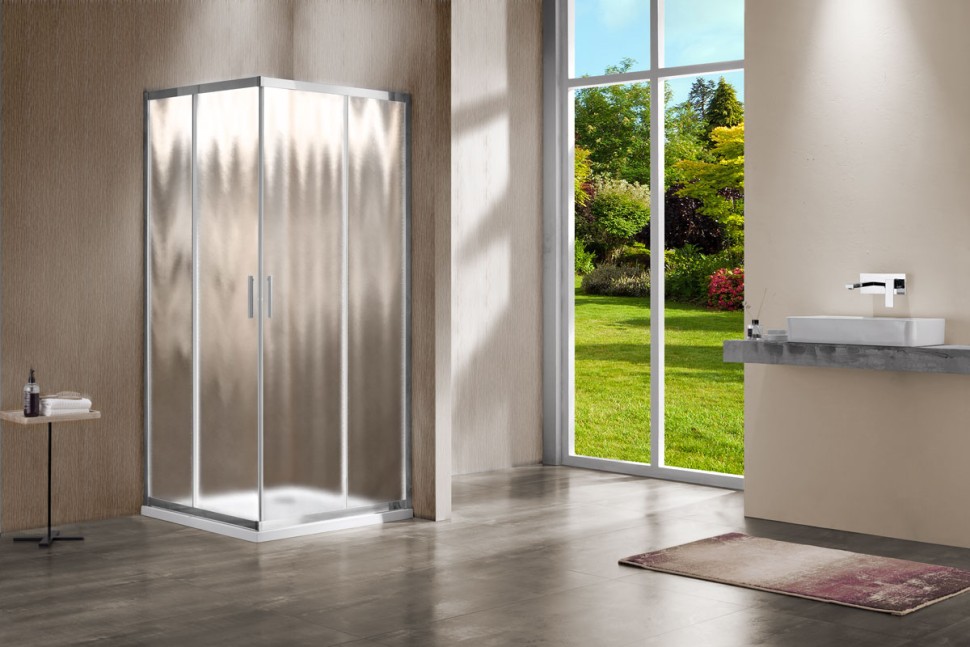 Душевой уголок Garda VSS-1G1111CH, 1100*1100, хром, стекло шиншилла