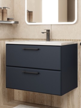 Тумба под раковину для ванной Uperwood Foster New 70 см, подвесная, черная