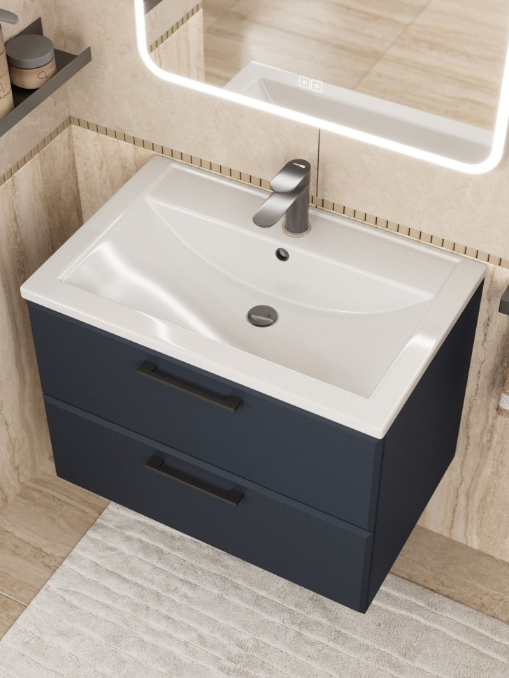 Тумба под раковину для ванной Uperwood Foster New 70 см, подвесная, черная