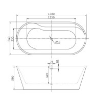 Акриловая ванна BELBAGNO BB14