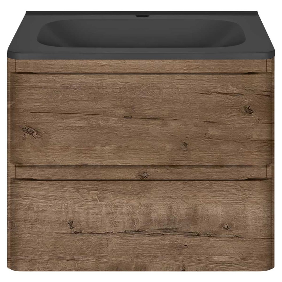 База под раковину Vico 600 подвесная, 2 выкатных ящика soft close, V.Oak
