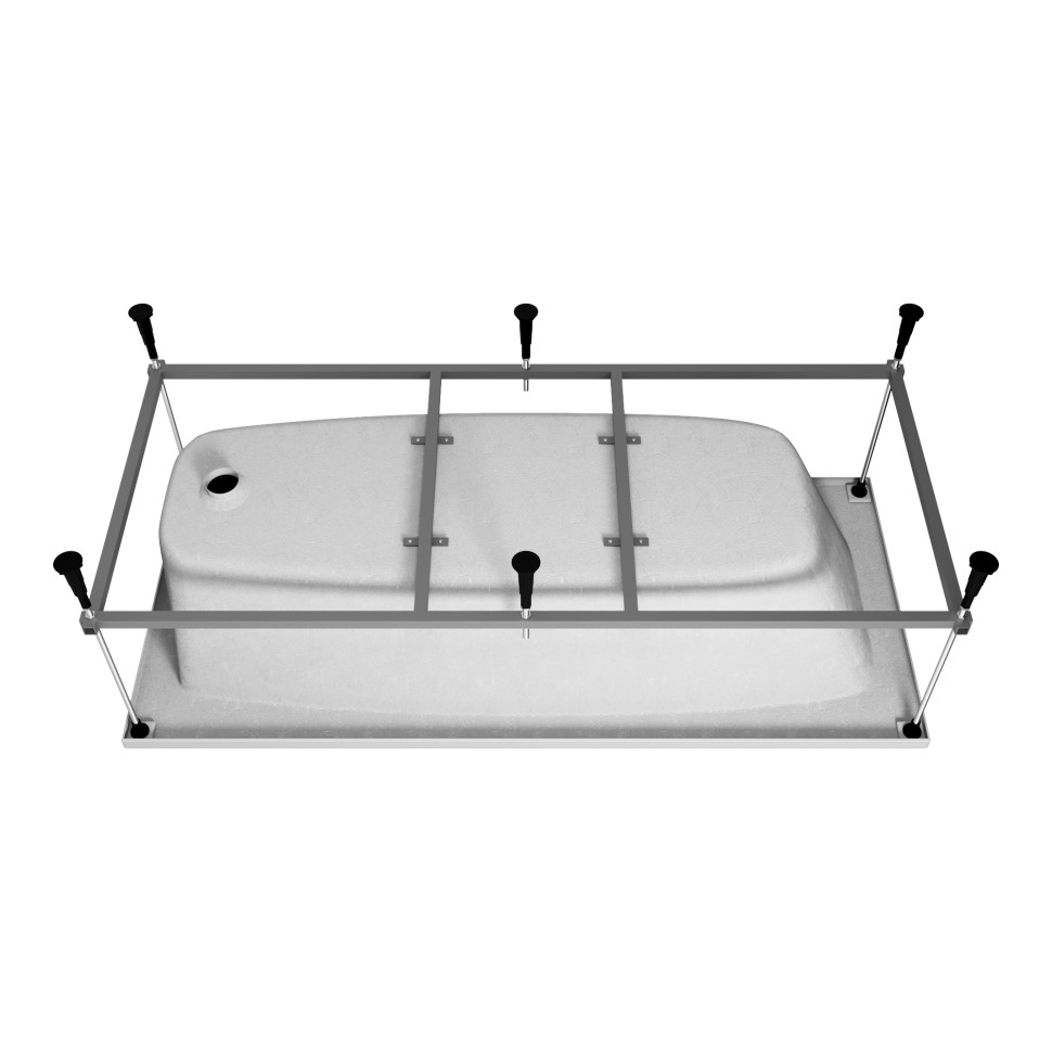 Ванна акриловая Vincea VBT-2S170-FR с каркасом 1700*750*440, пристенная, цвет белый