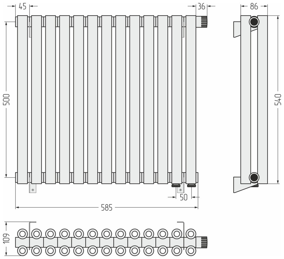 Эстет-00 EU50 500х585 13 секций