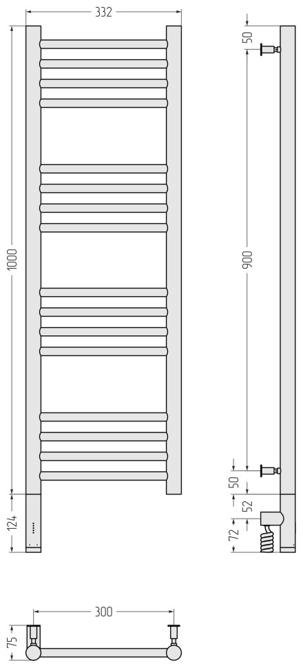 Богема 3.0 прямая 1000х300 МЭМ левый