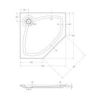 Поддон из искусственного мрамора CEZARES TRAY-S-P-90-56-W