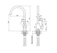 Смеситель для кухни Holstein, черный, Ho212063-308, Paulmark