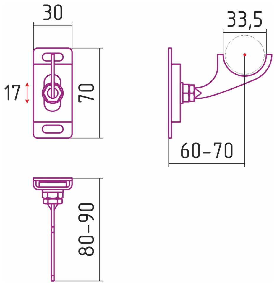 Кронштейн настенный регулируемый (для ДР Эстет)