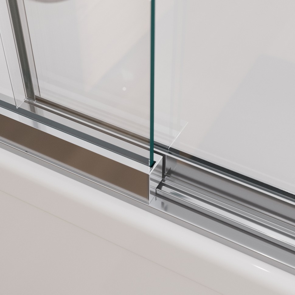 Душевая шторка на ванну с фиксированным креплением одной створки CEZARES SLIDER-FIX-VF-11-100/150-C-Cr