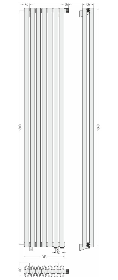 Эстет-00 EU50 1800х315 7 секций