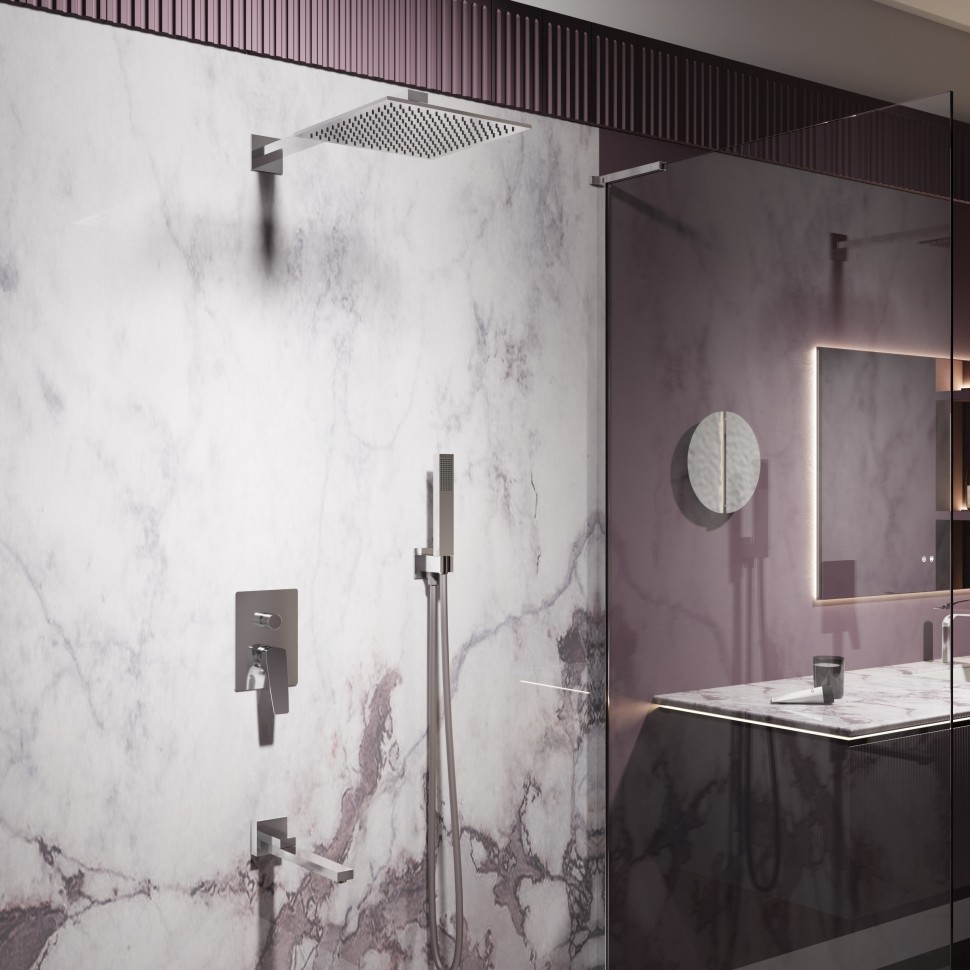 Душевой комплект Puro VSFW-5P1CH встраиваемый, 3 режима, хром