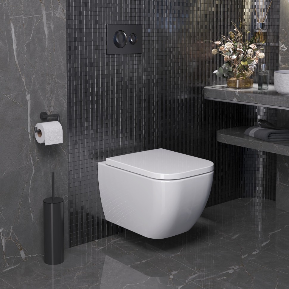 Унитаз Forsa 243K19002RS (510*360*350) подвесной БЕЗОБОДКОВЫЙ, 2 места