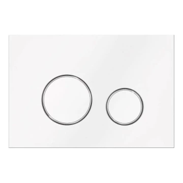 Кнопка смыва для унитаза Veconi Round VFR-WCH, 150х220х13, пластик, белый, кайма - хром глянцевый