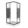 Душевой уголок Niagara Eco NG-010-14Q BLACK (100х100х195) низкий поддон(13см),черный,стекло мозаика ,2 места