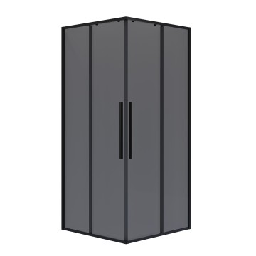 Душевое ограждение Niagara Nova NG-2823-34BLACK (90х90х195) квадрат,черный матовый,двери раздвижные,стекло тонированное,1 место
