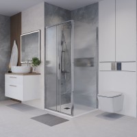 Боковая стенка Niagara Nova NG-CH90-34 (90х195) хром,стекло шиншилла,1 место