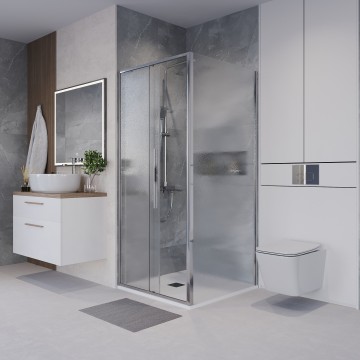 Боковая стенка Niagara Nova NG-CH90-34 (90х195) хром,стекло шиншилла,1 место