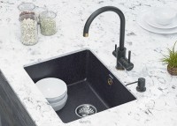 Дозатор для жидкого мыла SAUBER, D001-418(BLM), черный металлик, Paulmark