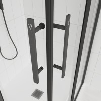 Душевой угол Veconi Evo 300 B, 1000х900x1950, черный матовый, тонированное матовое стекло