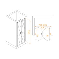 Душевая дверь RGW PA-104Gb (800)
