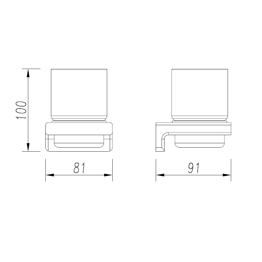 AQM7311MB Tivoli Стакан для зубных щеток, латунь/матовое стекло, черный матовый