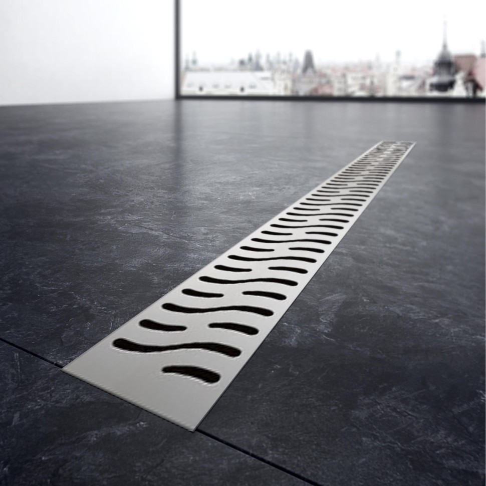 Душевой желоб MILLEAU Level M750LS с комбинированным затвором и решеткой нержавеющая сталь