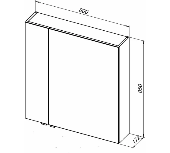 Зеркало-шкаф Aquanet Алвита New 80 дуб веллингтон белый