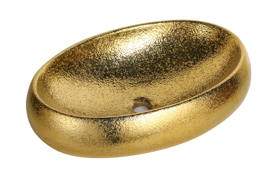 Раковина накладная MILLEAU Boutique MU8005-EGG (золото/золото)