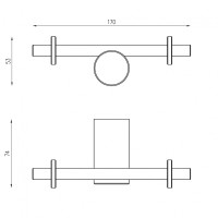 Крючок двойной ABBER Pol 316 AA1952BRG брашированное розовое золото