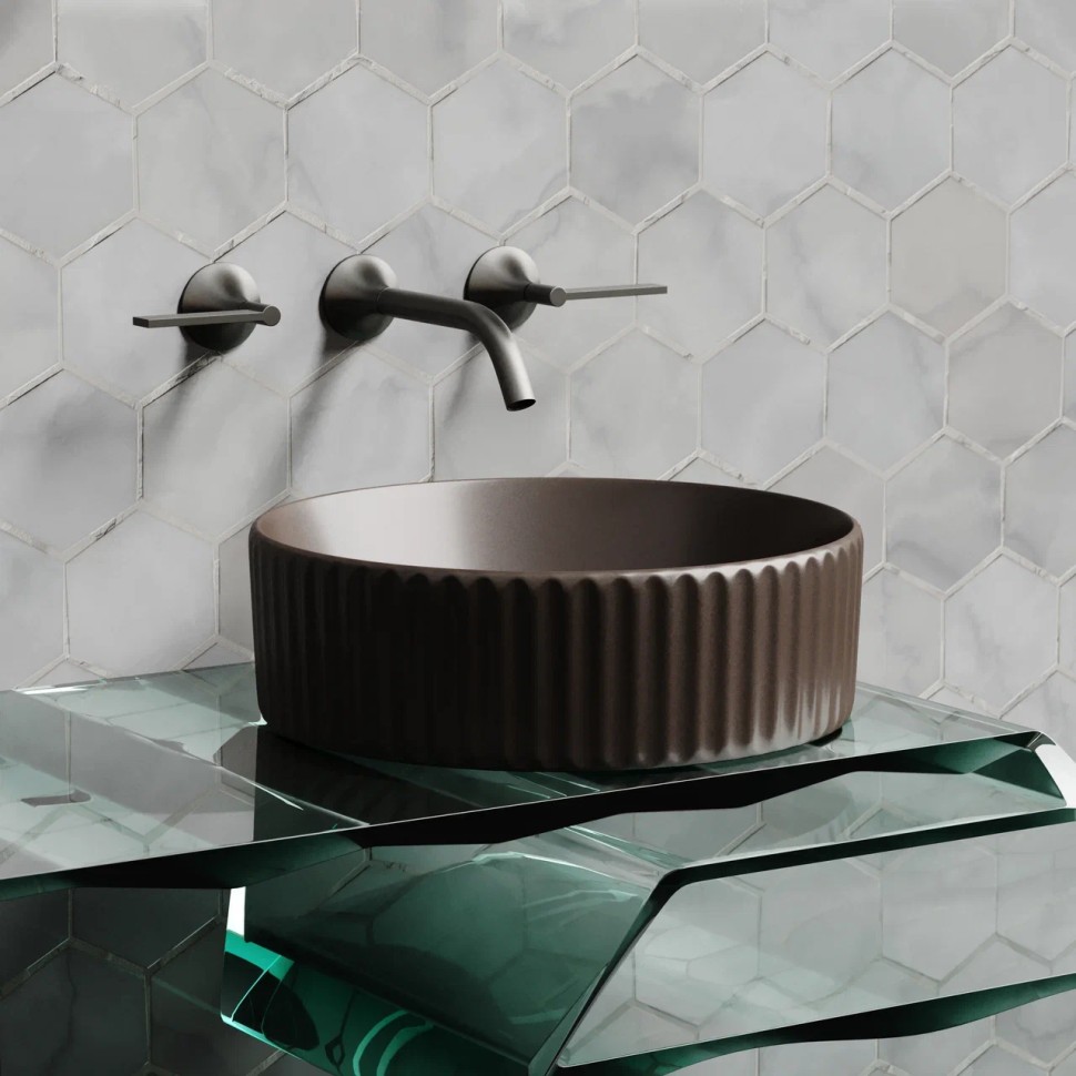 Умывальник чаша накладная круглая (цвет Темно-x CN6057MDB