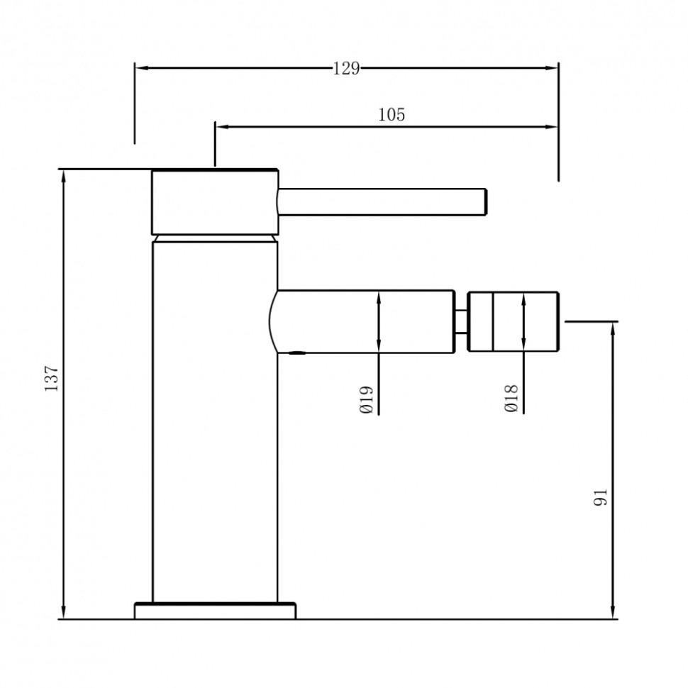 Смеситель ABBER Wasser Kreis 316 AF8124BG для биде, брашированное светлое золото