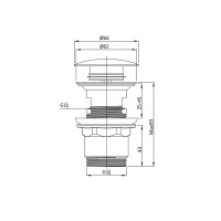 Донный клапан DPU-1B01MB клик-клак G1 1/4, с переливом, черный