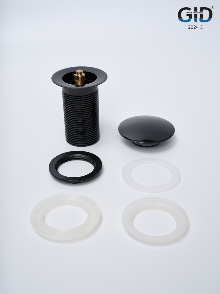 Донный клапан Gid без перелива G-54BL 76601K черный глянцевый 7x7x10