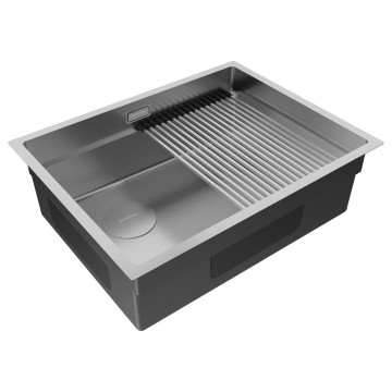 Мойка нерж. сталь NEXT-PRO 58-L UNI, PM705845-L-BS, брашированная нерж.сталь, 580х450мм, Paulmark
