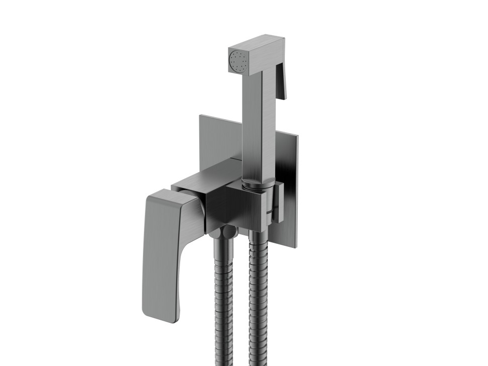 Смеситель Raglo встраиваемый с гигиеническим душем графит